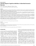 Cover page: Anxiety Impacts Cognitive Inhibition in Remitted Anorexia Nervosa