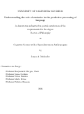 Cover page: Understanding the role of statistics in the predictive processing of language