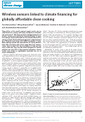 Cover page: Wireless sensors linked to climate financing for globally affordable clean cooking