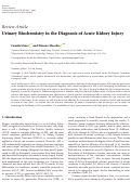 Cover page: Urinary Biochemistry in the Diagnosis of Acute Kidney Injury