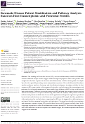 Cover page: Kawasaki Disease Patient Stratification and Pathway Analysis Based on Host Transcriptomic and Proteomic Profiles