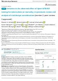 Cover page: Variation in the observed effect of Xpert MTB/RIF testing for tuberculosis on mortality: A systematic review and analysis of trial design considerations