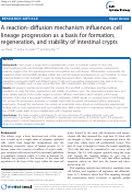 Cover page: A reaction-diffusion mechanism influences cell lineage progression as a basis for formation, regeneration, and stability of intestinal crypts