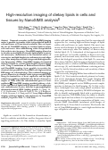 Cover page: High-resolution imaging of dietary lipids in cells and tissues by NanoSIMS analysis[S]