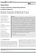 Cover page: A facile method for synthesizing polymeric nanofiber‐fragments