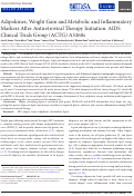 Cover page: Adipokines, Weight Gain and Metabolic and Inflammatory Markers After Antiretroviral Therapy Initiation: AIDS Clinical Trials Group (ACTG) A5260s