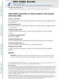 Cover page: Older Adults' Perspectives on Clinical Research: A Focus Group and Survey Study