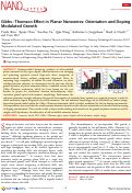 Cover page: Gibbs–Thomson Effect in Planar Nanowires: Orientation and Doping Modulated Growth