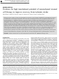 Cover page: Evidence for high translational potential of mesenchymal stromal cell therapy to improve recovery from ischemic stroke