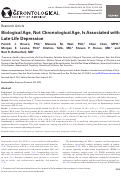 Cover page: Biological Age, Not Chronological Age, Is Associated with Late-Life Depression