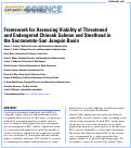 Cover page: Framework for Assessing Viability of Threatened and Endangered Chinook Salmon and Steelhead in the Sacramento–San Joaquin Basin