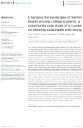 Cover page: Changing the landscape of mental health among college students: a community case study of a course on learning sustainable well-being.