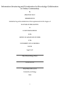 Cover page of Information Structuring and Prioritization for Knowledge Collaboration in Online Communities