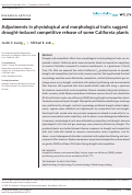 Cover page: Adjustments in physiological and morphological traits suggest drought‐induced competitive release of some California plants