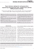 Cover page: Payer decision making for next-generation sequencing–based genetic tests: insights from cell-free DNA prenatal screening