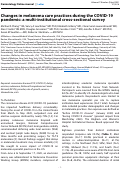 Cover page: Changes in melanoma care practices during the COVID-19 pandemic: a multi-institutional cross-sectional survey