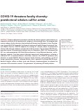 Cover page: COVID-19 threatens faculty diversity: postdoctoral scholars call for action