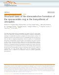 Cover page: Structural basis of the stereoselective formation of the spirooxindole ring in the biosynthesis of citrinadins