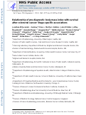 Cover page: Relationship of prediagnostic body mass index with survival after colorectal cancer: Stage‐specific associations