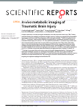 Cover page: In vivo metabolic imaging of Traumatic Brain Injury