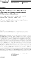 Cover page: Pipeline Flex Embolization of Flow-Related Aneurysms Associated with Arteriovenous Malformations: A Case Report