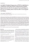Cover page: AAVshRNA-Mediated Suppression of PTEN in Adult Rats in Combination with Salmon Fibrin Administration Enables Regenerative Growth of Corticospinal Axons and Enhances Recovery of Voluntary Motor Function after Cervical Spinal Cord Injury