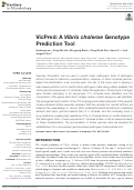 Cover page: VicPred: A Vibrio cholerae Genotype Prediction Tool.