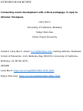 Cover page: Connecting moral development with critical pedagogy: A reply to Winston Thompson