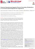 Cover page: Genome Sequencing Suggests Diverse Secondary Metabolism in Coral-Associated Aquimarina megaterium