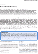 Cover page: Human Spindle Variability.