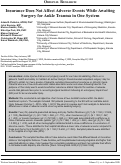 Cover page: Insurance Does Not Affect Adverse Events While Awaiting Surgery for Ankle Trauma in One System