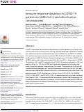 Cover page: Immune response dynamics in COVID-19 patients to SARS-CoV-2 and other human coronaviruses