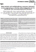 Cover page: Meta-analysis and multidisciplinary consensus statement: exome sequencing is a first-tier clinical diagnostic test for individuals with neurodevelopmental disorders.