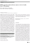 Cover page: HER2 expression status in diverse cancers: review of results from 37,992 patients