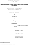 Cover page: Metal Oxide and Group III-nitride Nanomaterials for Photoelectrochemical Water Splitting