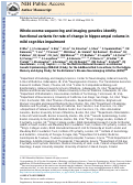 Cover page: Whole-exome sequencing and imaging genetics identify functional variants for rate of change in hippocampal volume in mild cognitive impairment