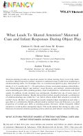 Cover page: What Leads To Shared Attention? Maternal Cues and Infant Responses During Object Play