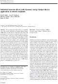 Cover page: Sublethal toxicant effects with dynamic energy budget theory: application to mussel outplants