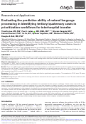 Cover page: Evaluating the predictive ability of natural language processing in identifying tertiary/quaternary cases in prioritization workflows for interhospital transfer