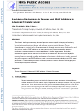 Cover page: Resistance Mechanisms to Taxanes and PARP Inhibitors in Advanced Prostate Cancer.