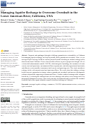 Cover page: Managing Aquifer Recharge to Overcome Overdraft in the Lower American River, California, USA