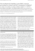 Cover page: New treatments for hepatitis C virus (HCV): scope for preventing liver disease and HCV transmission in England