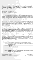 Cover page: <em>Discourse Analysis in the Language Classroom: Volume 1, The Spoken Language,</em> by Heidi Riggenbach. Ann Arbor: University of Michigan Press, 1999, 222 pp.