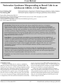 Cover page: Nutcracker Syndrome Masquerading as Renal Colic in an Adolescent Athlete: A Case Report