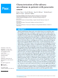 Cover page: Characterization of the salivary microbiome in patients with pancreatic cancer