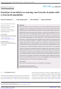 Cover page: Evolution of sensitivity to warning cues from kin in plants with a structured population.