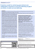 Cover page: Predictive model for achieving good clinical and radiographic outcomes at one-year following surgical correction of adult cervical deformity