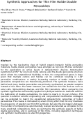 Cover page: Synthetic approaches for thin-film halide double perovskites