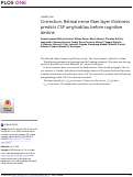 Cover page: Correction:&nbsp;Retinal nerve fiber layer thickness predicts CSF amyloid/tau before cognitive decline.