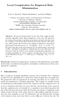 Cover page: Local complexities for empirical risk minimization